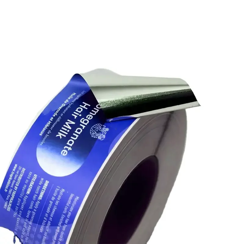Custom Printed Light Silver Logo Labels for Packaging Vinyl Waterproof Sticker Printing Roll Label