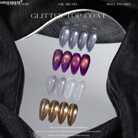 Top Coat Scintillant 4 Couleurs pour Salon de Manucure avec Finition Ultra Brillante, Vernis Gel UV Pailleté Longue Durée
