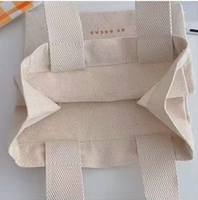 Tas Tote katun ramah lingkungan kustom tas kotak wanita tas pendingin bergaya tas makan siang anak-anak