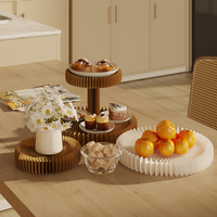 Présentoir de Comptoir Pliable à Double Niveau pour Gâteaux et Présentations sur Comptoir, Deux Étages