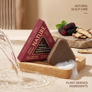 Shampooing Solide Herbal Mûrier Angélique <span class=keywords><strong>Sans</strong></span> <span class=keywords><strong>Sulfate</strong></span> Soin Naturel du Cuir Chevelu Nettoyage en Profondeur Réparation Capillaire Usage Domestique - Product Image 1