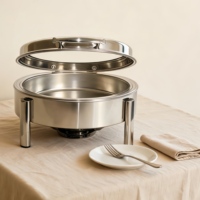 6L Alkoholbetriebenes Chafing Dish Set, Edelstahl Buffet-Speisenwärmer für Restaurant & Hotel, Professioneller Catering-Bedarf