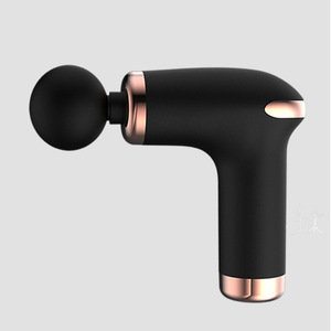 Mini pistolet de massage, masseur électrique portable, 12 niveaux de vitesse, moteur sans balais, rechargeable par USB, noir, 4 têtes de massage - Product Image 1