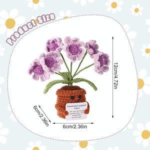Flor de Crochê Daisy Positiva, Flor de Apoio Emocional, Flor de Crochê em Vaso para Decoração de Casa, Escritório e Carro - Product Image 4