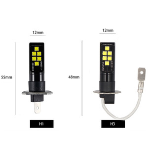 H1 H3 หลอดไฟ LED 12SMD 3030 หลอดไฟอัตโนมัติ 12V ทดแทนแบบสากลสำหรับไฟหน้าไฟตัดหมอก DRL - Product Image 2