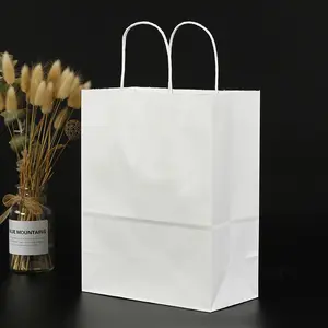 Carry Out Bags Restaurant Fast Food Grade Biodegradable Takeaway Shopping Custom Printed Store Brown Kraft Paper Bag