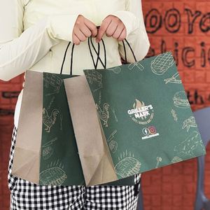 Custom Eco Friendly Biodegradable Brown Paper Bags for Fast Food Takeaway Restaurant Takeaway Packaging, and Takeaway Purposes - Product Image 4