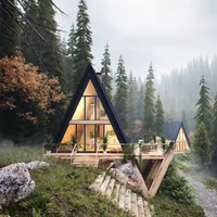 Villa de luxe moderne en structure préfabriquée en acier de type A, design de maison préfabriquée triangulaire