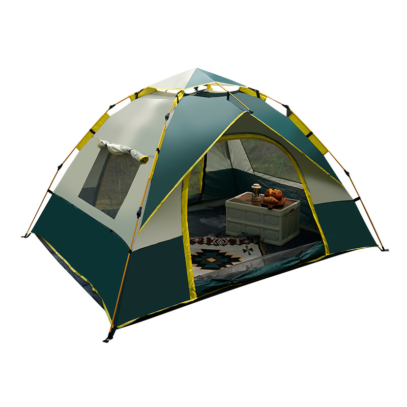 Two-door two-window tent-green white