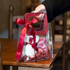 Bolsas de regalo de boda transparentes Bolsa de mano transparente Bolsa de cosméticos con ramos de flores para dormitorio Cocina Comida Viaje - Product Image 5