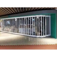 Porte pliante moderne en polycarbonate cristallin, façade de magasin en PVC, volet coulissant en plastique givré, volet accordéon en aluminium, prix d'usine