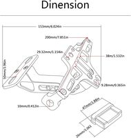 Support de plaque d'immatriculation universel pour moto, support de fixation arrière pour garde-boue, éliminateur de garde-boue, lumière LED réglable en aluminium CNC noir