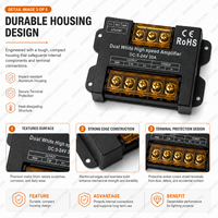 Amplificateur de signal de données PWM haute vitesse à 2 canaux de sortie, contrôleur double blanc DC 5-24V 30A pour variateur CCT 3 broches