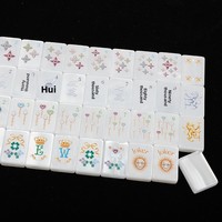 Jeu de Mahjong américain, 160 tuiles en acrylique diamant et perle, avec jokers, fleurs, vents et dragons, pour les jeux de société en famille