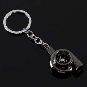 Manufacture Wholesale Custom Logo Design Creative Mini Turbo Turbocharger Keychain Spinning Turbine Key Chain Car <b>Keyring</b> - Product Image 2