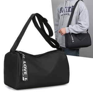 Men's Crossbody <b>Bag</b> Nylon Cylindrical Wear Resistant Fashionable Everyday Outfits Commuting <b>Black</b> <b>Small</b> Size - Product Image 1