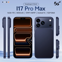 Nouveau prix avantageux I17 Pro Max 5G Smartphone 16+1TGB Appareil photo 108MP LED Débloqué Version mondiale 5G Téléphone de jeu