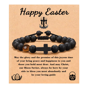 Bracelet unisexe tendance pour homme en pin impérial violet, avec design tressé en croix en œil <span class=keywords><strong>de</strong></span> <span class=keywords><strong>tigre</strong></span> givré noir, perle fleur zèbre <span class=keywords><strong>rose</strong></span> et boule <span class=keywords><strong>de</strong></span> diamant - Product Image 4