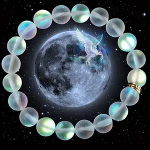 Nhiều Màu Matte Shining Đá Đính Cườm Charm Bracelet Handmade Dây Đeo Cổ Tay Trang Sức Quà Tặng Thủy Tinh Pha Lê Moonstone Vòng Tay