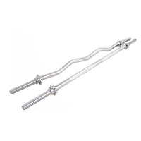 Barre de musculation en acier de haute qualité, portable, durable, droite et incurvée EZ, avec poignée filetée, pour poids libres