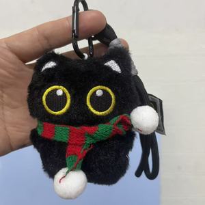 Llavero de Peluche de Gato Negro Pequeño con Fresa Dulce y Fresca, Colgante <span class=keywords><strong>para</strong></span> Bolso, Regalo, Juguete de Peluche Relleno <span class=keywords><strong>para</strong></span> Niños y Adultos - Product Image 5