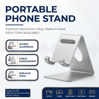 Support de téléphone portable de bureau portable très vendu pour tous les smartphones de 3 à 10 pouces, en alliage d'aluminium