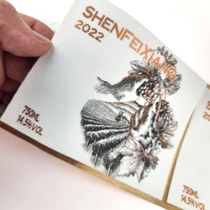 Etiqueta de Vino Personalizada de Alta Calidad, Embalaje de Tela de Seda, Estampado en Caliente, Etiqueta para Botella de Vino, Impresión UV, Serigrafía - Product Image 6