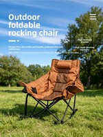 Fauteuil à bascule transfrontalier en tissu Oxford, chaise longue de camping pliable d'extérieur, avec dossier rembourré, multifonctionnel et portable