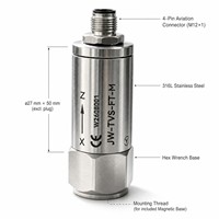 Sensor de Vibración y Temperatura Intrínsecamente Seguro a Prueba de Explosiones Ex Ia IIC T6 Ga IIIC T20080C Da para Plantas Químicas y Minería