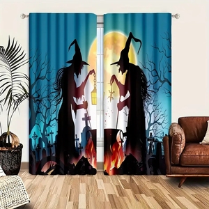 <span class=keywords><strong>Tende</strong></span> Gotiche <span class=keywords><strong>Rosa</strong></span> e Nere con Teschio e Cuore, Stile Dark Art, per Halloween, Decorazione Casa, 2 Pannelli Personalizzabili - Product Image 3
