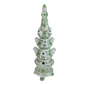 <span class=keywords><strong>Vase</strong></span> pyramide <span class=keywords><strong>tulipe</strong></span> en porcelaine verte et blanche antique en forme de pagode <span class=keywords><strong>Vase</strong></span> à fleurs en céramique pour la décoration intérieure - Product Image 1
