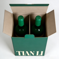 Boîte d'expédition de boissons à 5 couches avec séparateur, design personnalisé, écologique, recyclable, pour vin, bière et jus