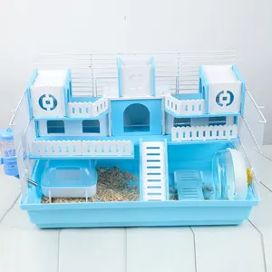 Hot Bán Sang Trọng Lâu Đài Nhựa Nhà Gấp Kim Loại Acrylic Hamster Lồng Lồng Pet Lồng