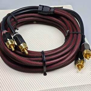 Cable de Audio Trenzado de Nailon Macho a Macho, Conector Chapado en Oro, Cable de Interconexión RCA Estéreo HIFI para Amplificador de Coche - Product Image 2