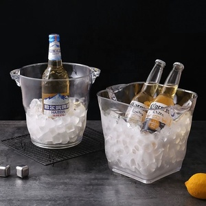 Nhựa hình vuông Xô đá người bảo trợ Tequila Vodka Champagne Cooler xô xô đá với tải đôi xử lý tai - Product Image 2