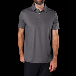 남자의 사용자 정의 로고 인쇄 4 방향 스트레치 성능 골프 폴로 셔츠 단색 땀 위킹 편안한 골프 의류 - Product Image 2