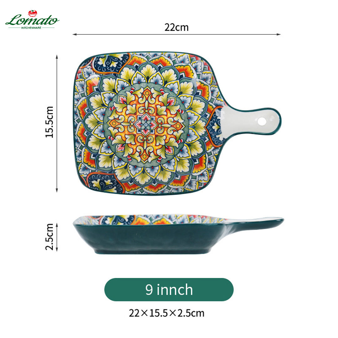6-inch tree handle bowl (with external floral pattern)
