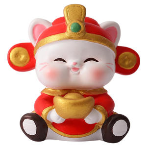 Serie Zhao * Cai <span class=keywords><strong>Mao</strong></span>, pequeños adornos de resina personalizados para muebles, decoraciones para la consola central del coche, una generación de adornos con forma de pelo. - Product Image 5