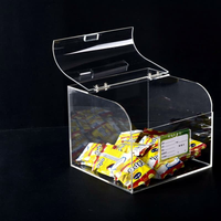 Boîte à bonbons transparente personnalisée en acrylique pour aliments sucrés, céréales, noix, épices, avec couvercle et poignée, pour le stockage en vrac
