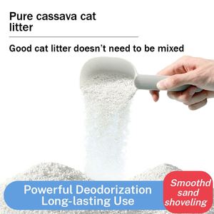 Litière pour chat en manioc de haute qualité, purement naturelle, 99 % sans poussière, fortement agglomérante. Échantillons gratuits disponibles. Vente en gros directe usine OEM. - Product Image 1