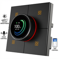Interrupteur mural rotatif Tuya Zigbee 3.0 CCT avec variateur de lumière, 2 boutons tactiles pour scènes, luminosité et température de couleur, panneau intelligent pour la maison connectée X3