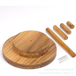 Wooden multi-tiered <b>desktop</b> decorative storage tray, multi-tiered <b>shelf</b>, tall round cake tray - Product Image 5