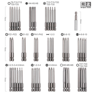Hi-Spec <b>Screwdriver</b> Bit <b>Set</b> 75mm Cross Phillips Bit 40-60 Pcs Matte Finish Diy Tools - Product Image 4