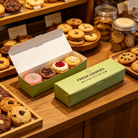 Individuelle Mehrfarbige Keksbox mit Logodruck Lebensmittelechtes Papier Bäckereiverpackung für Kekse Donuts Brownies Takeaway Backwaren