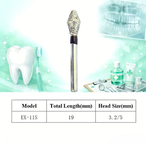 Frese Diamantate Dentali Nere Circolari Super Grossolane a Doppia Conicità, Set di Frese Leggere - Campione Disponibile - Product Image 2