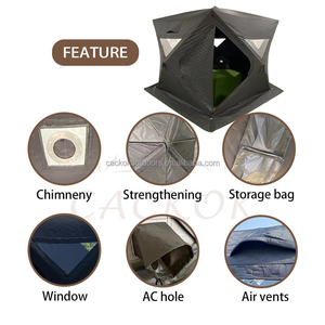 Vente en gros tente hexagonale en coton enduit imperméable Oxford, sauna, pêche sur glace pour les activités de plein air en <span class=keywords><strong>hiver</strong></span> - Product Image 3