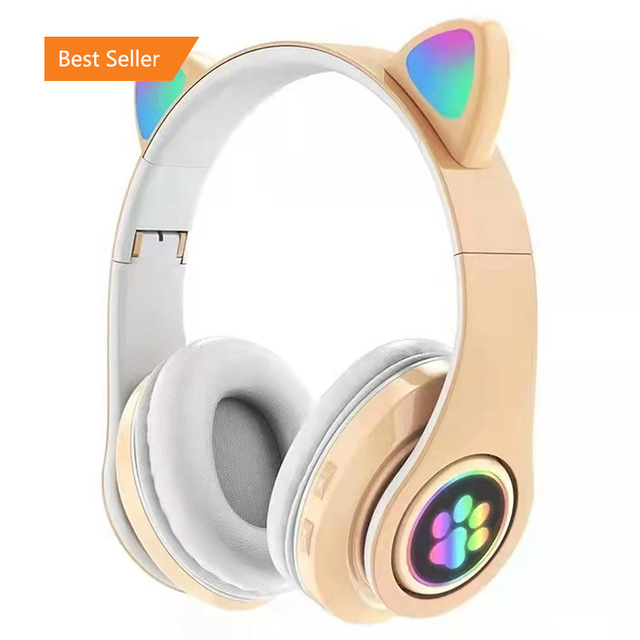 B39 Headset STN28 5.3 Wireless Headphones Cute Cat Ears HIFI Stereo Foldable Earphone for Gamers With Mic for Kids Women Gifts