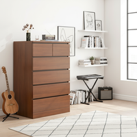 Armoire de salon moderne en bois massif suédois multifonctionnelle avec 5+ tiroirs, portes à panneaux plats et étagères