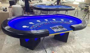 YH Personalizado Moderno De Alta Qualidade 96 polegada Cartão Pokertisch Luxo Gambling Table Poker Texas Poker Table Led