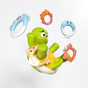 Jouet <span class=keywords><strong>de</strong></span> <span class=keywords><strong>bain</strong></span> tortue en plastique ABS écologique BJQ OEM, arroseur d'eau, jeu <span class=keywords><strong>de</strong></span> lancer d'anneaux pour enfants, emballage en boîte <span class=keywords><strong>de</strong></span> couleur - Product Image 6